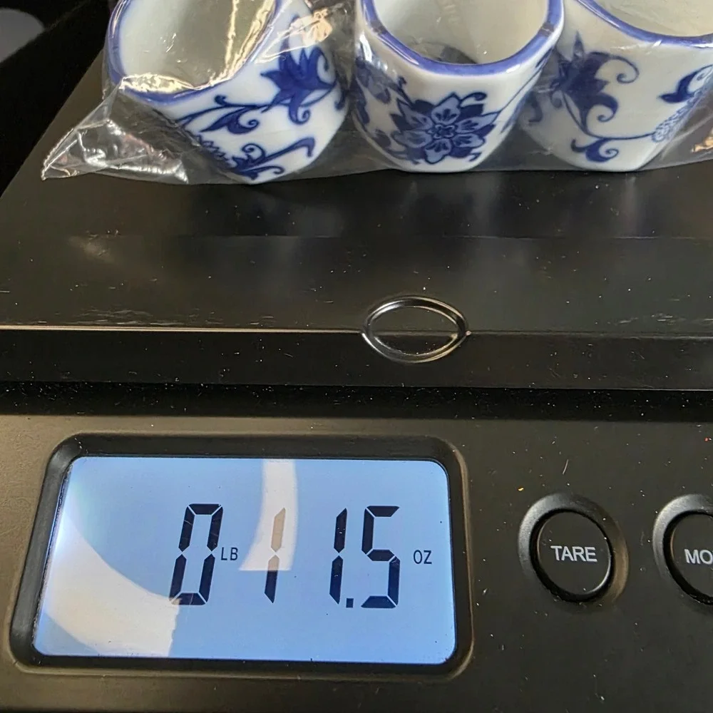 Blue and White Porcelain Floral Napkin Rings Set of 8 Chinoiserie Style
